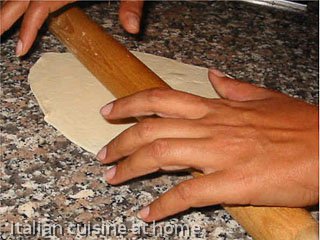 rolling dough for piadina