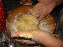 kneading pastiera dough