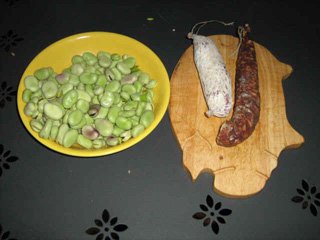 broad beans salami