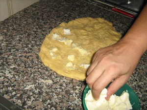 butter over dough