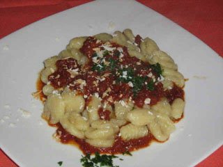 serving gnocchi with sheep ragout