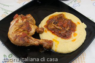 chicken cacciatore with polenta