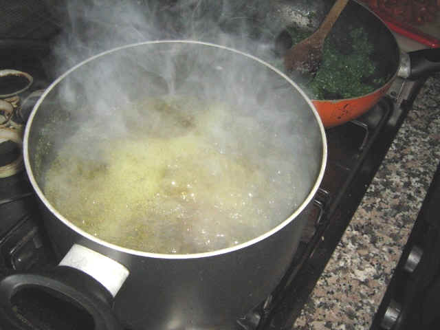 boiling garganelli